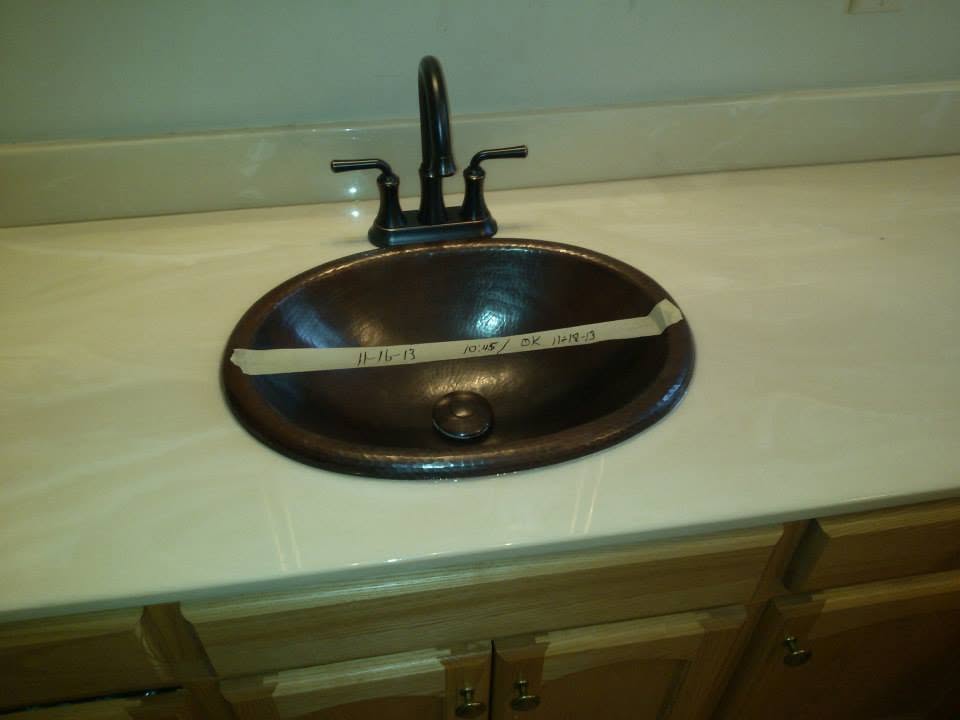 New bathroom sink and faucet install